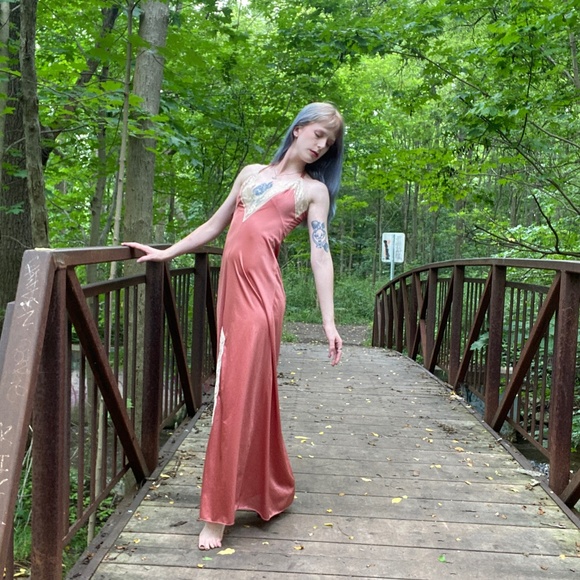 Vintage Maxi Lace Slip Dress - Picture 2 of 9